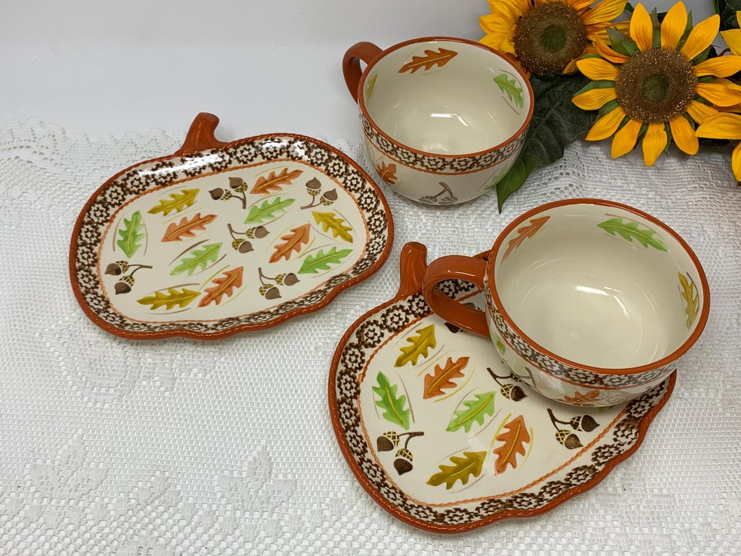 Temptations Fall Cookware Temptations by Tara Old World Oak Leaf Fall 4 Pc Set Pumpkin Shape ...