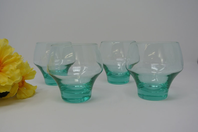 SASAKI Harmony Aqua Handblown Glasses Ware Large 8oz Flat Etsy