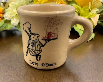 Vintage Lefty O'Doul's San Francisco Restaurant Ceramic Coffee Mug ~ Tepco Restuarant Ware~ Made in the USA
