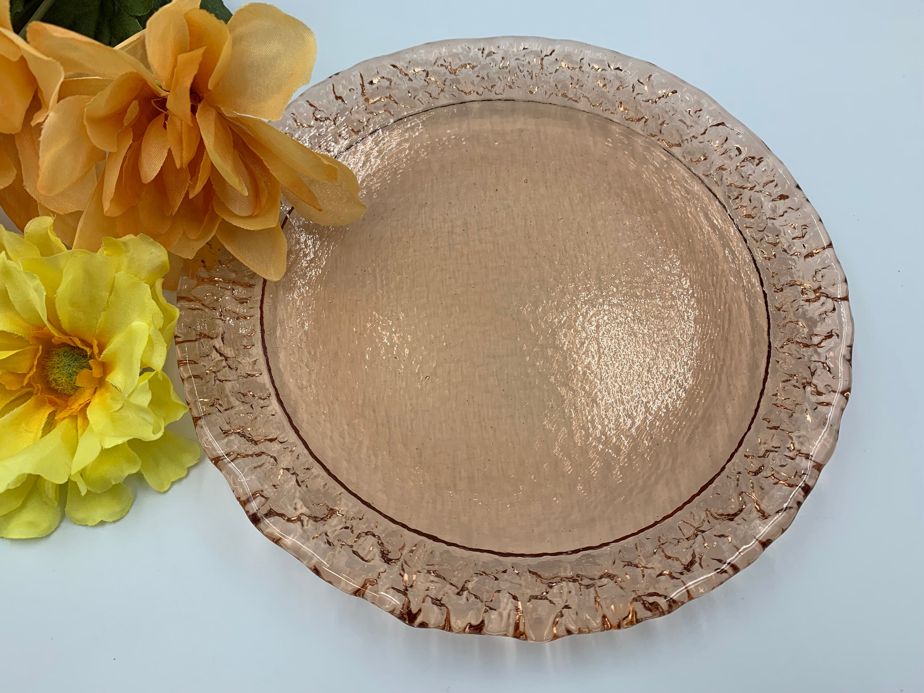 FIRE and LIGHT Art Glass Plate Copper Moonstone Pattern Etsy