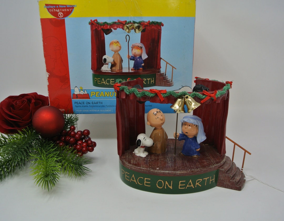 Vintage Dept 56 Peanut's peace on Earth Etsy