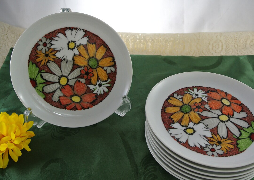 ジィー　アイモ・ニェットボリ ホワイトの花の陶板 22cm 1970年代 アイモ・ニェットボリ ホワイトの花の陶板 22cm 1970年代