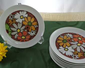 ジィー アイモ・ニェットボリ ホワイトの花の陶板 22cm 1970年代