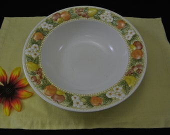 Vintage CALIFORNIA POTTERY Della Robbia By Metlox Poppytrail Vernon Ware Große Servierschüssel 10 ""