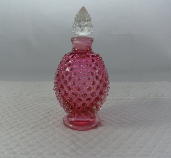 Fenton Clear Cranberry Hobnail Perfume Hobnail perfume bottle | Etsy