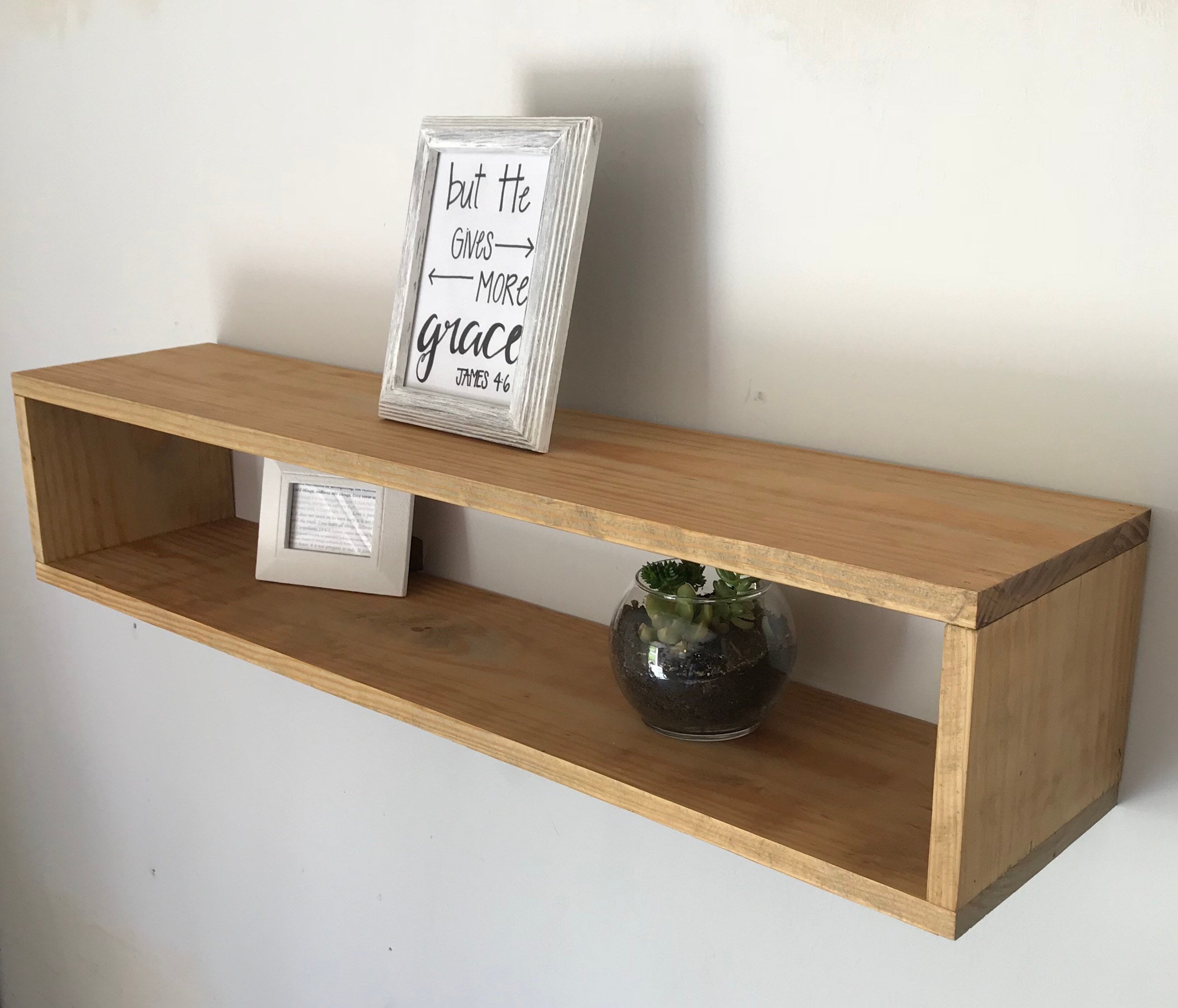 Handmade floating box shelves