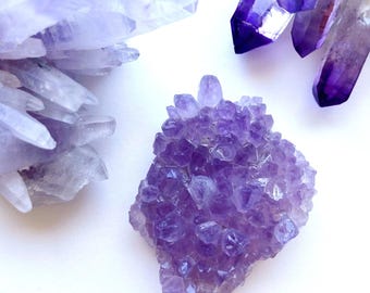 Rare Santa Francisca, Mexico Phantom Amethyst Crystal Drusy Cluster- From my own collection, amethyst from around the world! 19.3 g./ 1.5 in