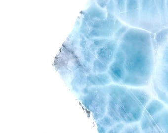 Water-Colored Larimar from the Dominican Republic- Carribean Pectolite- Atlantis Dolphin Stone- Rough Larimar Slab