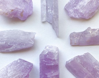 Rough Kunzite Crystal Blades and Chunks- Frosty Silver Lilac Color- Raw Lavendar Natural Konzite Crystals- Spodumine- Wholesale Pricing!