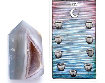 Amethystine Druzy .35 lb Agate Geode Crystal Tower Point- Hand selected for beauty and form- 158g