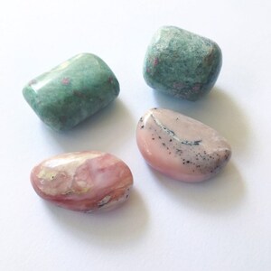 Lovely freckled Ruby in Fuchsite and creamy Peruvian Pink Opal Crystal Sets- 2 pc set- You pick!