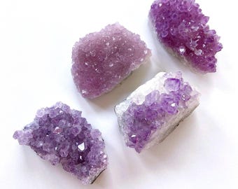 Sparkling Violet Amethyst Crystal Clusters- Beautiful variations of color and formation!