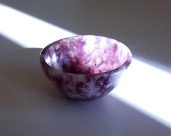 Purply Violet Pink Lepidolite 2” Bowl