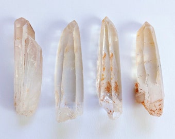 Tangerine Quartz Crystal Points- Skepters and Lasers- Pretty Peach Pink Natural Raw Rough Crystal Points- Large size, beautiful terminations