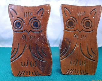 Wooden Owl Salt & Pepper Shakers
