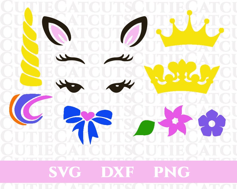 Download Unicorn SVG Create Your Own Unicorn Face Crowns Flowers | Etsy
