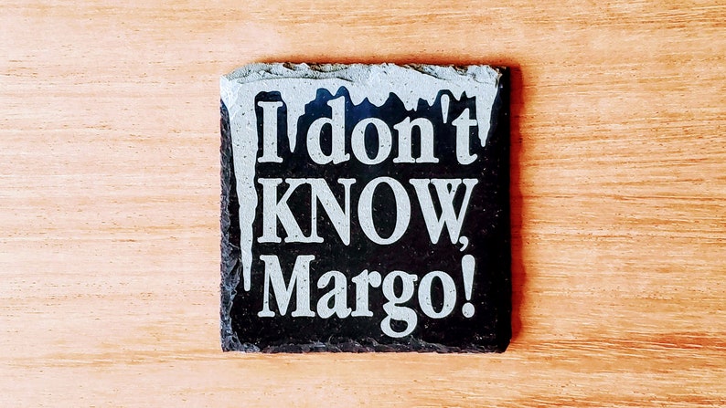 Why is the carpet all wet, Todd Todd and Margo Christmas Vacation Wet Carpet Dilemma Set of 2 Slate Coasters image 7