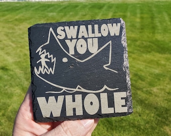 JAWS Coasters (#24): Swallow You Whole (chalkboard shark)