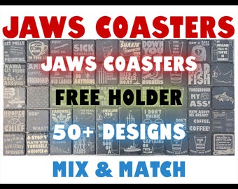 JAWS Coasters: Choice of 50 Designs - Free coaster holder with every 4 purchased of any combination of designs
