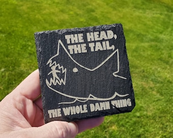 JAWS Coasters (#19): Head/Tail/Whole Damn Thing, Chalkboard Jaws Shark