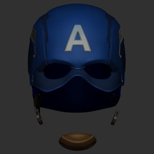 Captain America from The Avengers Cosplay Helmet 3D Printed Unfinished