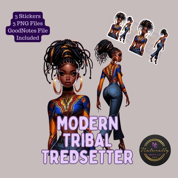 Modern Tribal Trendsetter Sticker - Digital PNG, Goodnotes, Sticker Files