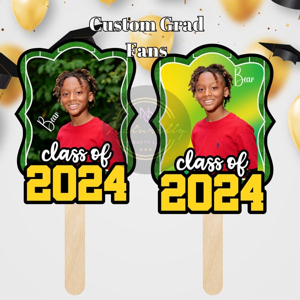 Custom Graduation Handheld Fans - Personalized Class of 2024 Fans, Grad Party Favors, Unique Graduate Gifts