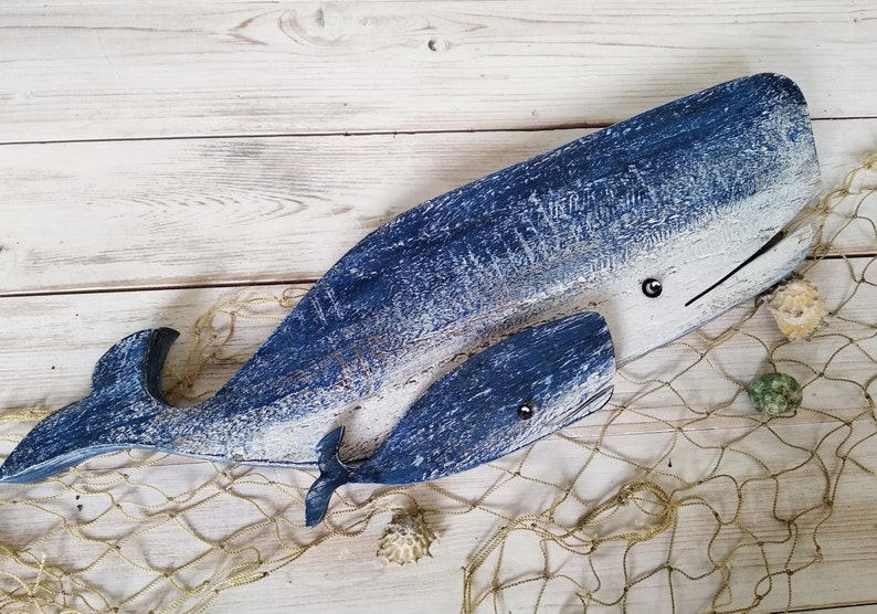 Wood Whale Wall Art Decor Wooden whale Nautical Decor Whale Etsy