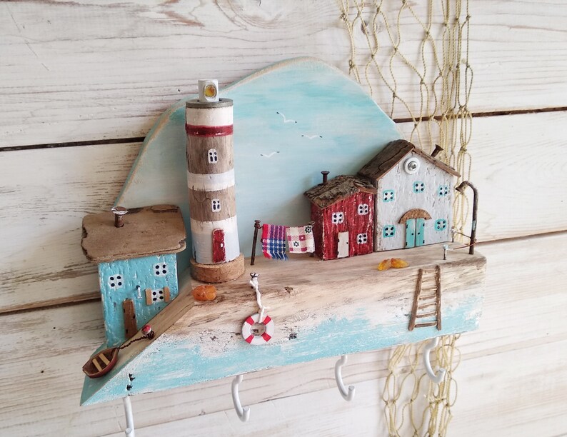 Wood Key Rack Driftwood Cottage Farmhouse Decor Driftwood Etsy