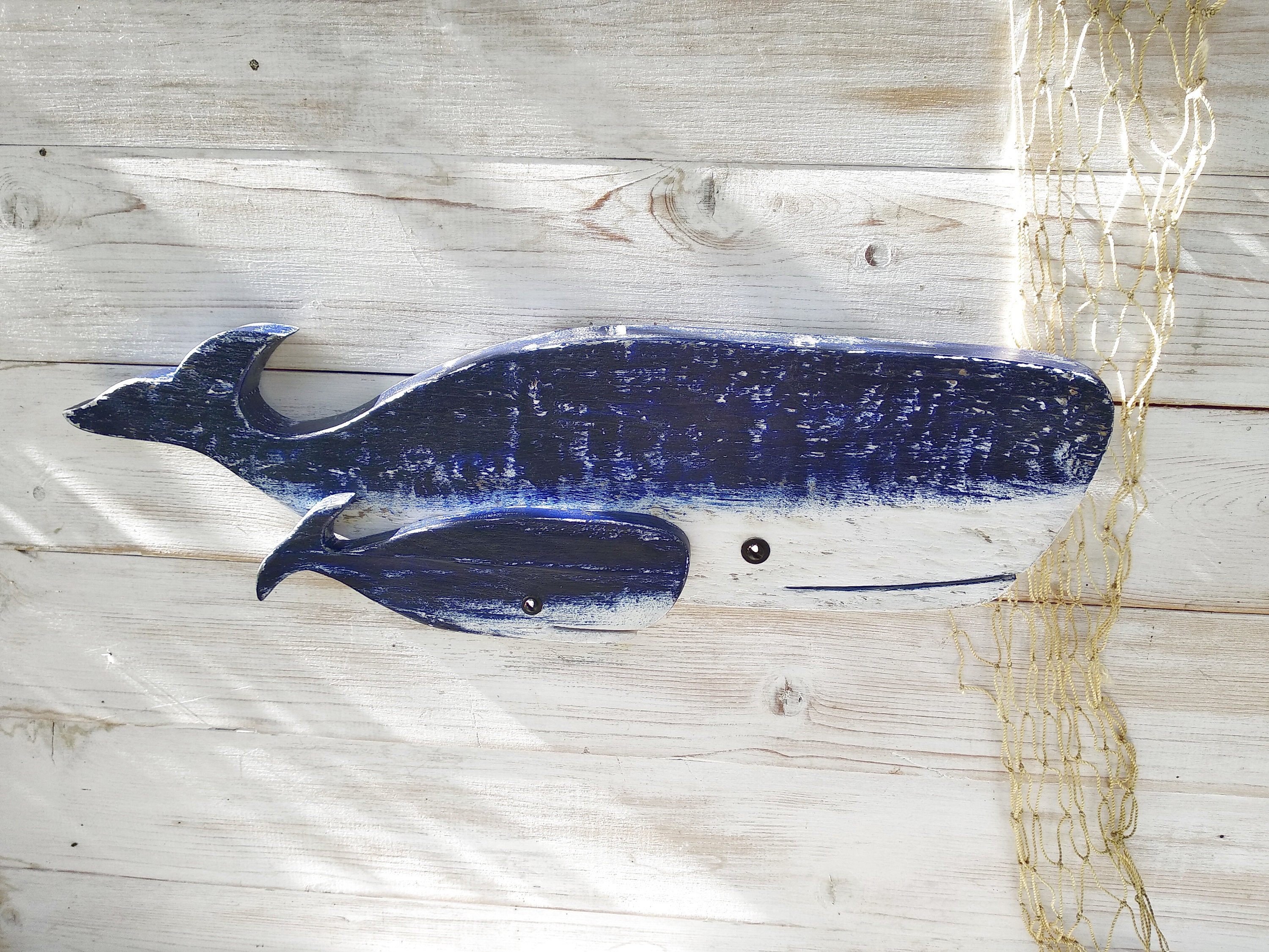 Wooden whale 17 Long Wood Whale Wall Art Decor Carved Etsy