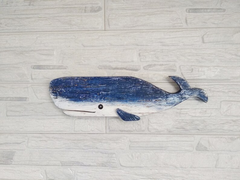 Carved wooden whale Wood Whale Wall Art Decor Whale