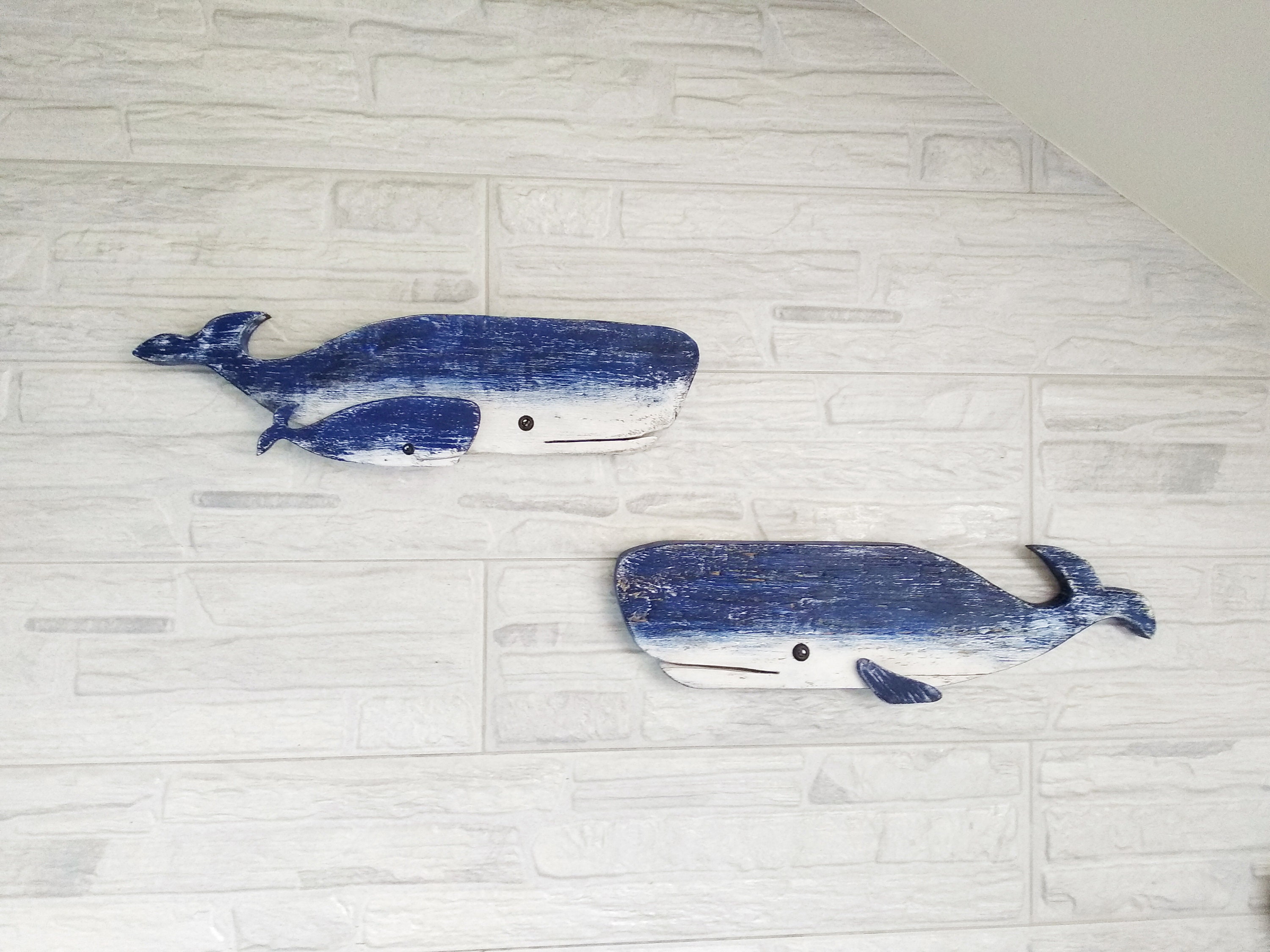 Wood Whale Wall Art Decor Whale nursery decor Nautical Etsy