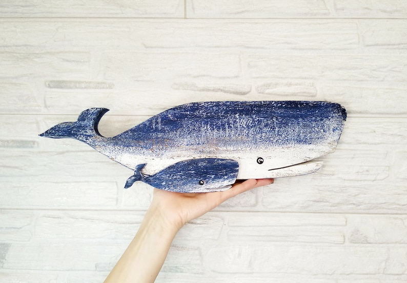 Wood Whale Wall Art Decor Wooden whale Nautical Decor Whale Etsy