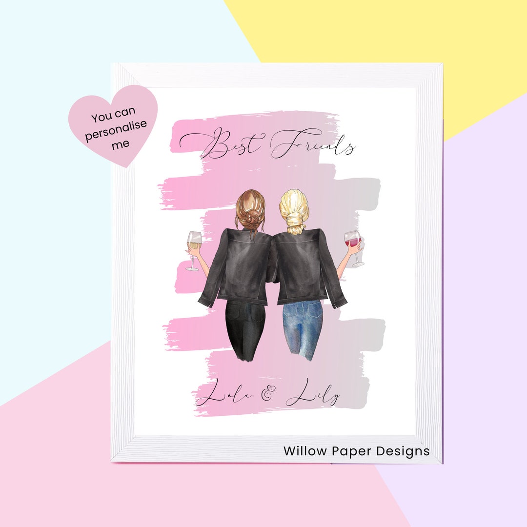 Personalised Print Best Friends Print Gift for Bestie Etsy UK