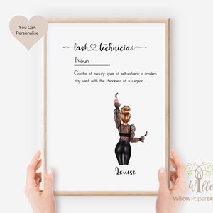 Impresión técnica de pestañas personalizada: Decoración de salón de extensiones de pestañas (PDF digital disponible)