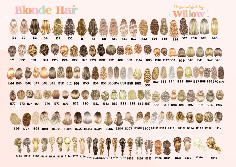 a chart of different types of blonde hair