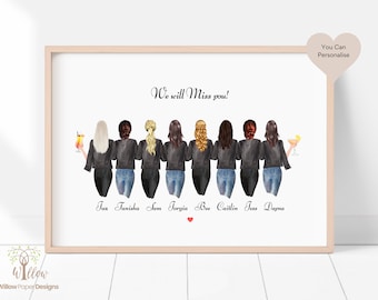 Personalized Colleague Leaving Print: Work Bestie Gift (Digital PDF Available)