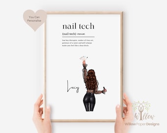 Personalized Nail Technician Definition Print: Custom Salon Decor (Digital PDF Available)