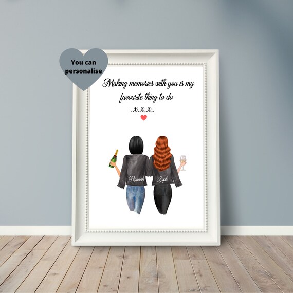 Personalised Best Friend Gift Custom Friend Wall Art Unique Etsy