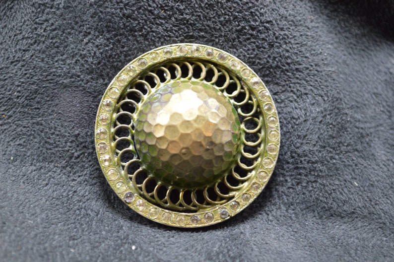 Hammered Domed Brass Button Etsy
