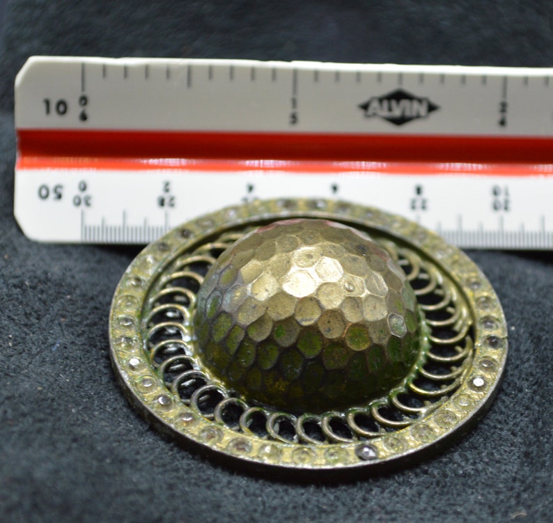 Hammered Domed Brass Button Etsy