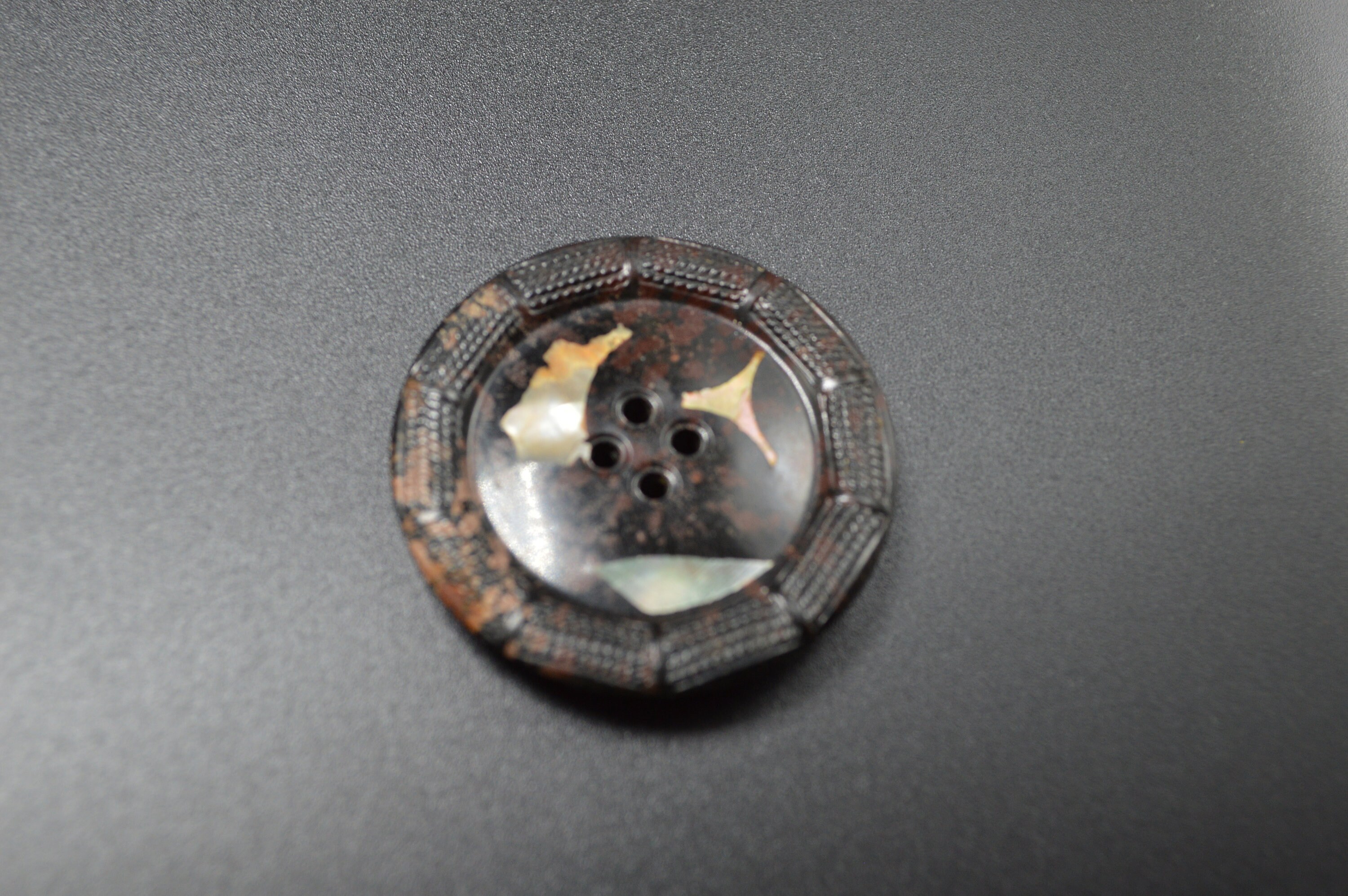 Celluloid With Shell Inlay Button Etsy