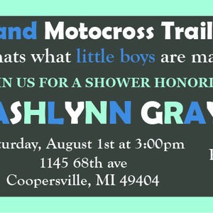 Dirt Bike Baby Shower Invite