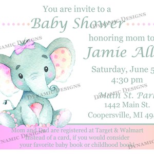 Elephant Baby Shower Invite