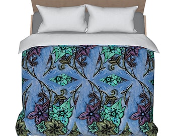 Colorful Bedding Duvet Designer Abstract Art Bed Comforter Cover Modern Bedroom Spring Home Decor New Bedding Boho Chic Flower Unique Artsy