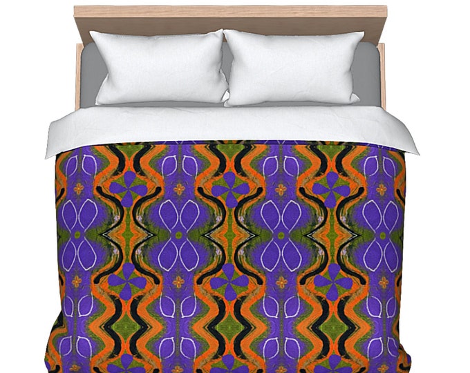King Size Duvet, Queen Duvet, Abstract Art Bedding, Designer Bedding, Luxury Bedding, Boho Duvet, New Bedding, Colorful Bed Cover