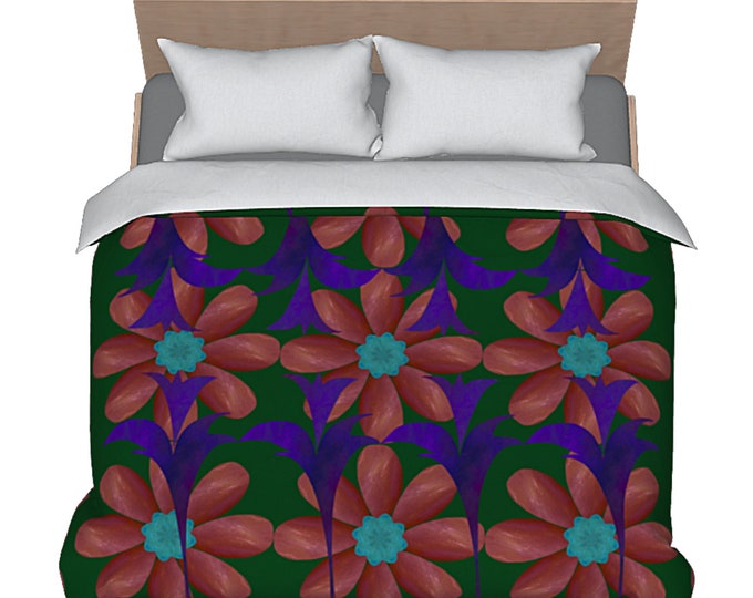 Art Duvet Abstract Colorful Bed Comforter Cover Designer Luxury Artistic Flower Modern Bedding Unique Artsy Funky Retro Bedroom Home Decor