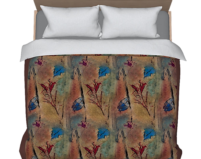 King Bedding Queen Duvet Colorful Luxury Abstract Art Bedroom Decor Earth Tone Botanical Leaf Designer Bed Cover Modern Home Comforter Cover