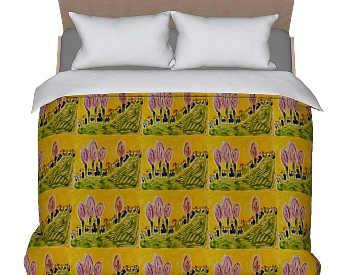 Queen Art Bedding King Duvet Designer Colorful Bed Cover Abstract Home Decor Yellow Comforter Cover Modern Boho Elegant Unique Artsy Bedroom
