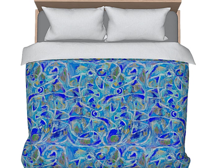 Colorful Bedding Queen King Duvet Abstract Designer Art Duvet Luxury Bed Cover Unique Modern Boho New Home Decor Artsy Bedroom Decorating